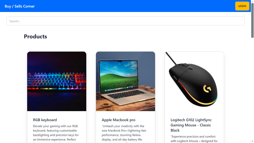 Buy/Sell Corner – Product Listing Platform